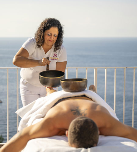 Massage with tibetan bells picture
